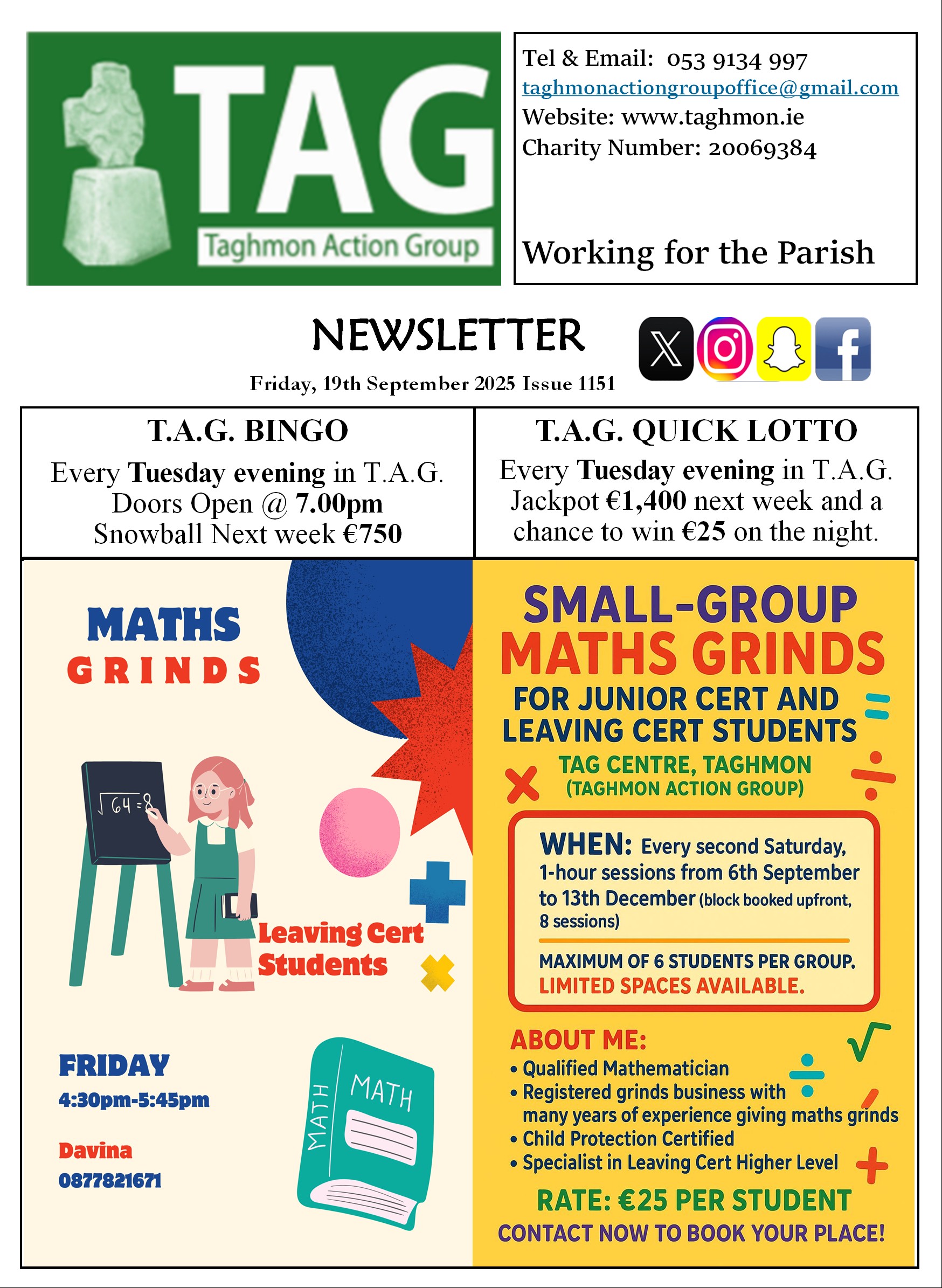 Newsletter 19th September 2025 Issue 1151