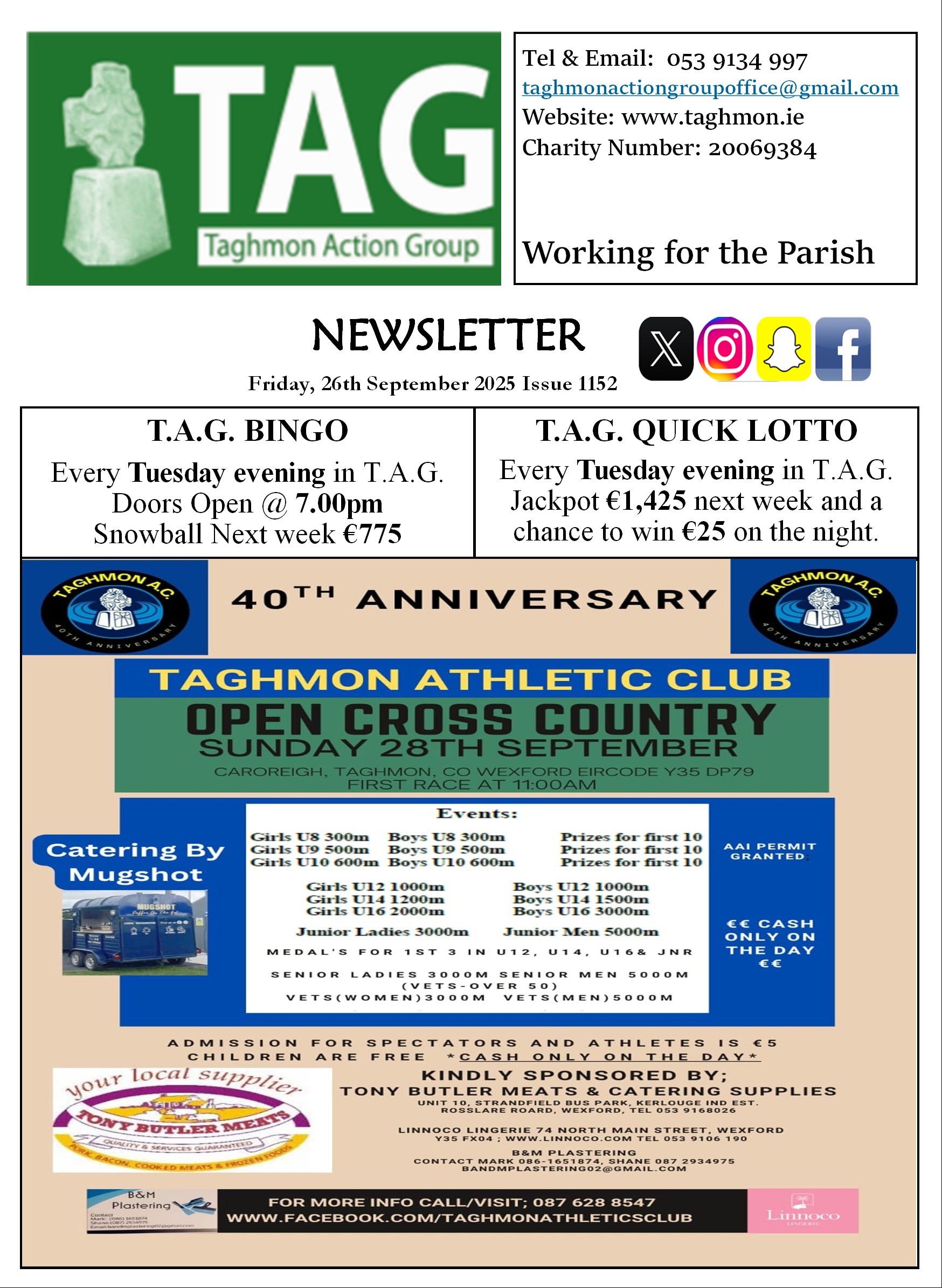 Newsletter Friday 26th September 2025 Issue 1152