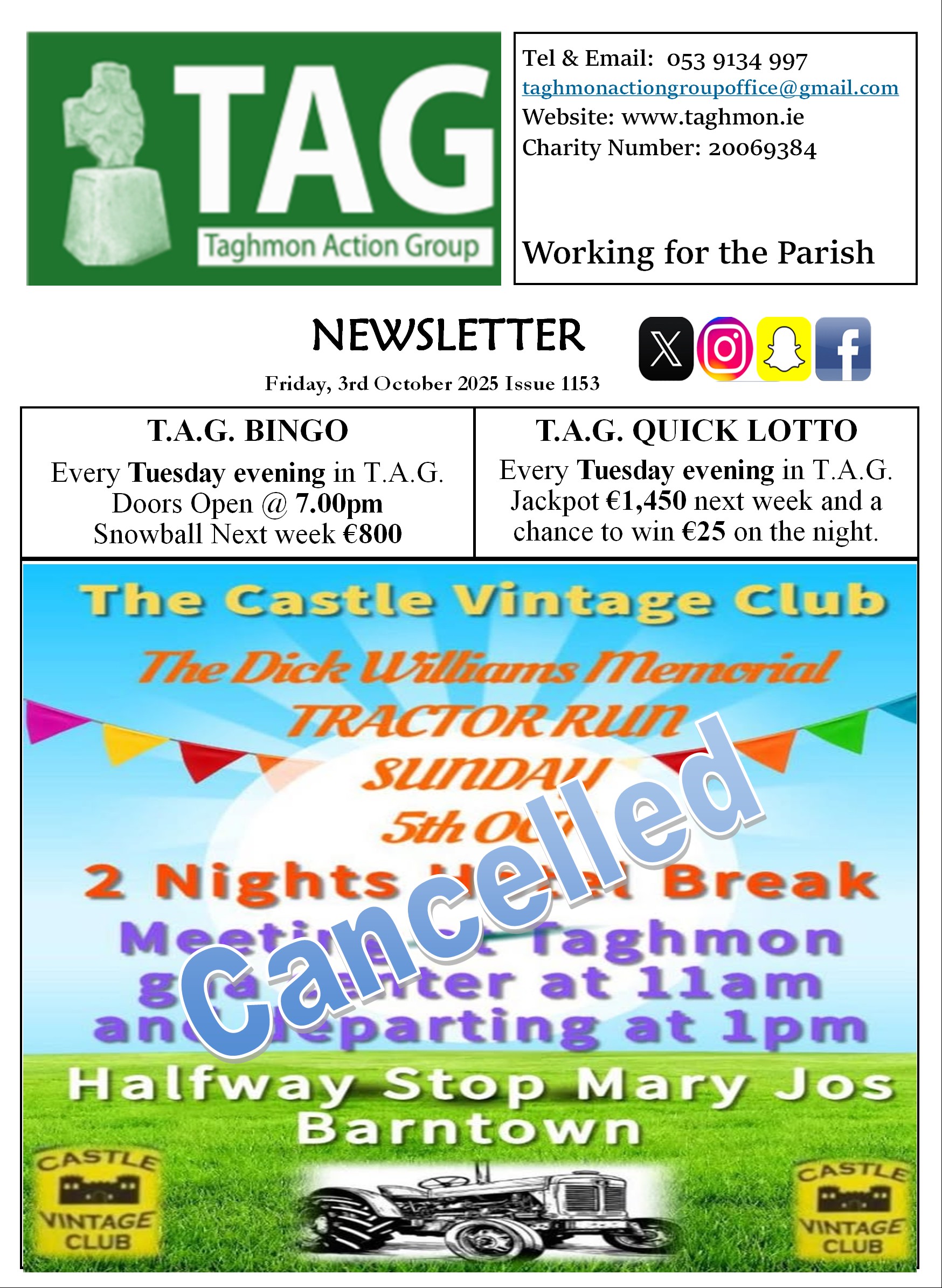 Newsletter 3rd October 2025 Issue 1153
