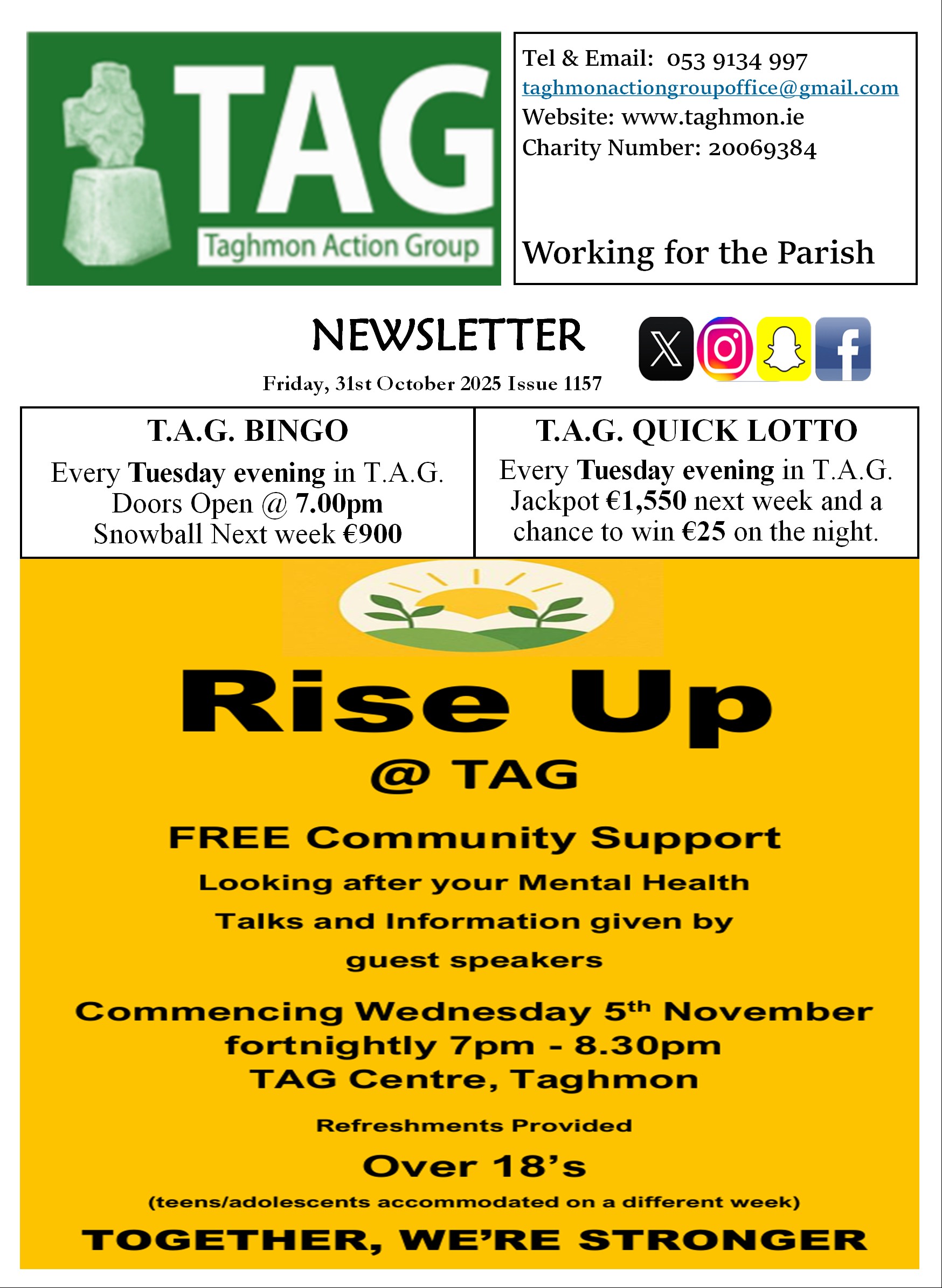 Newsletter Friday 24th October 2025 Issue 1156