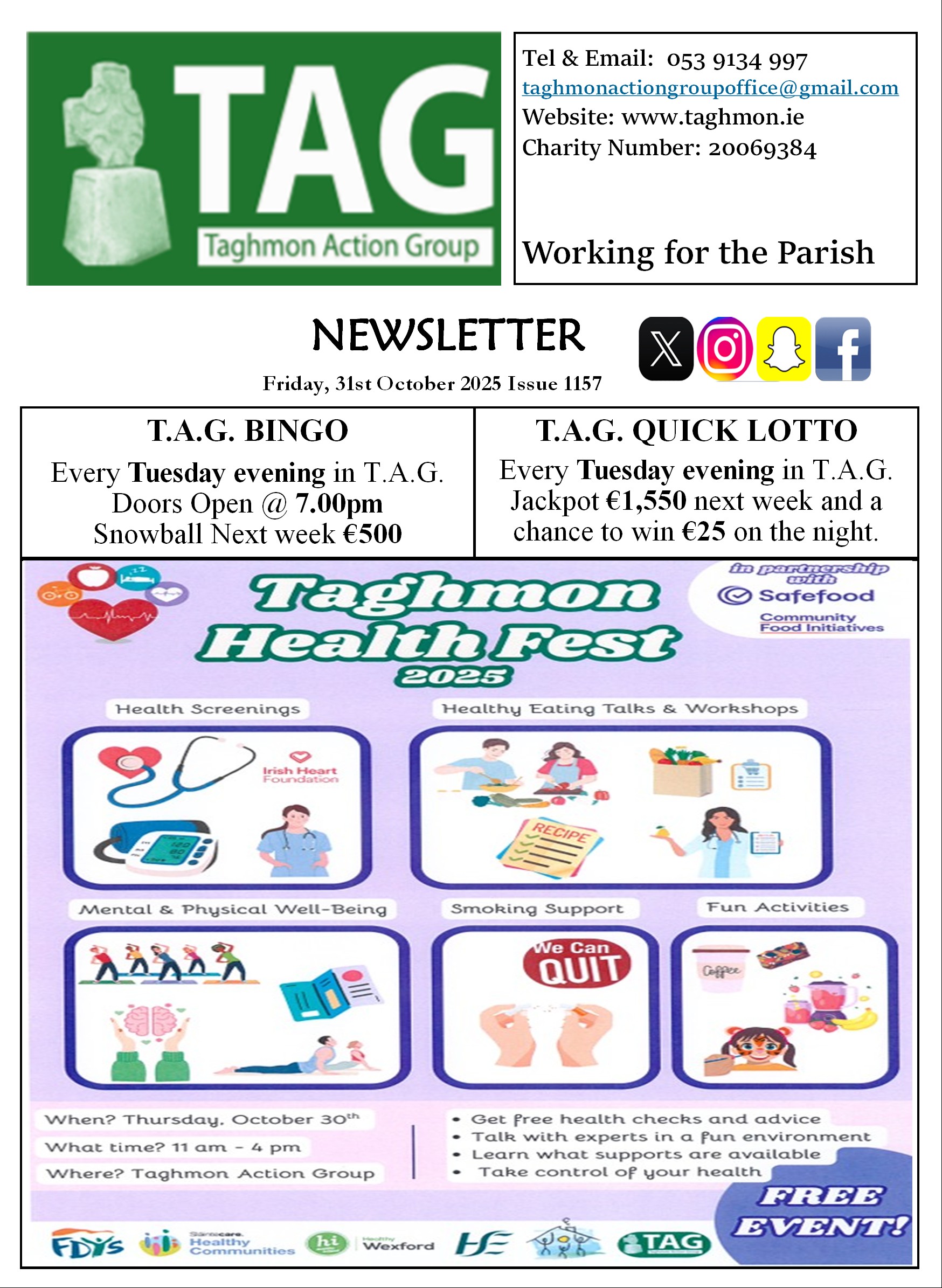 Newsletter Friday 31st October 2025 Issue 1157