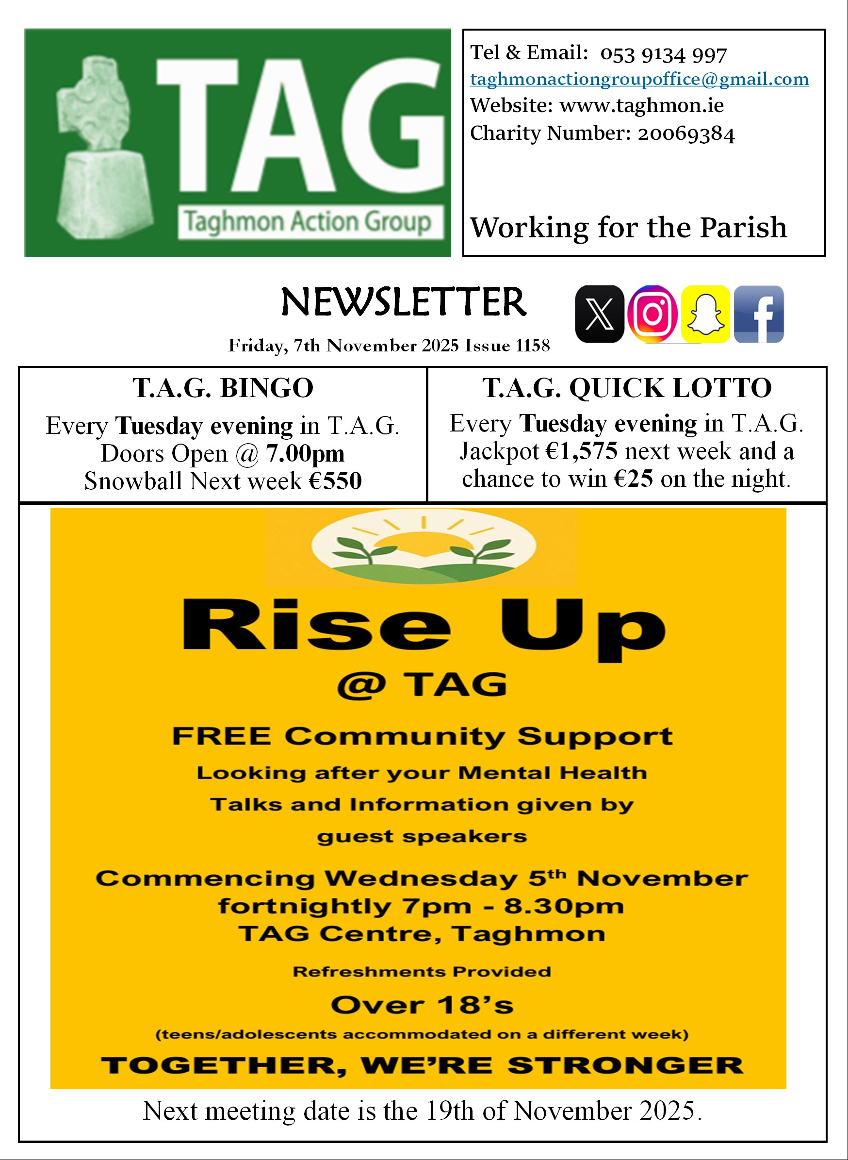 Newsletter Friday 7th November 2025 Issue 1158